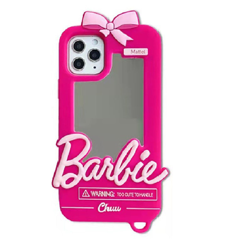 Barbie Rose Red Mirror Silicone Phone Case