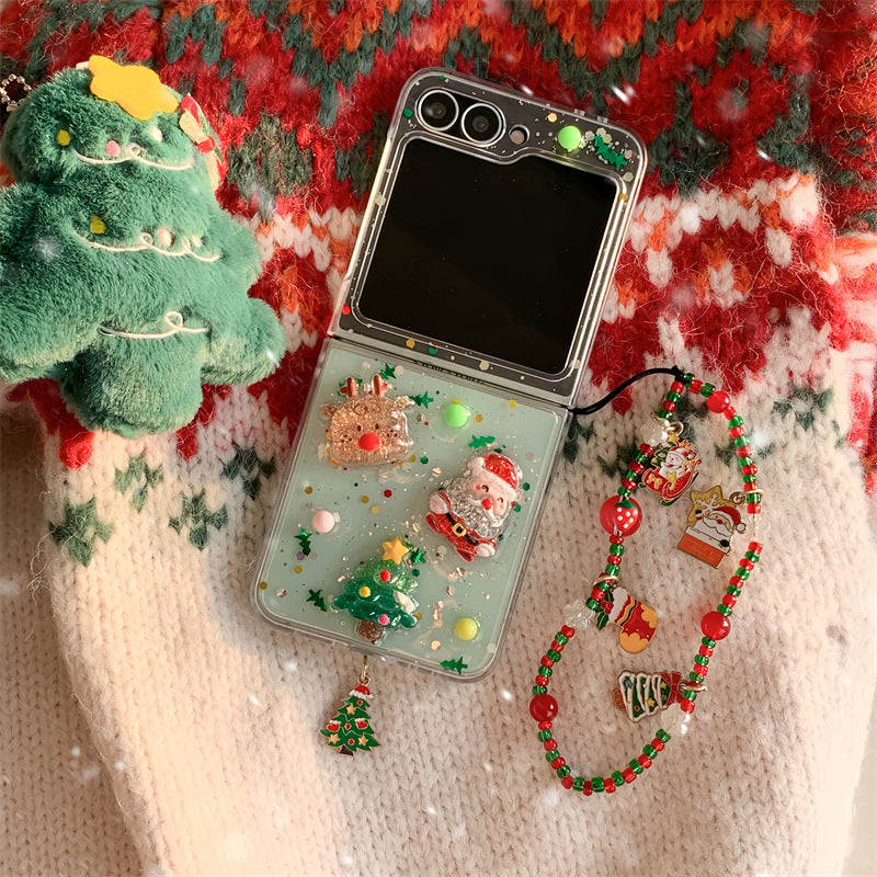 Christmas snowman mobile phone case Samsung folding protective cover suitable for z flip 6/flip5/z flip 4