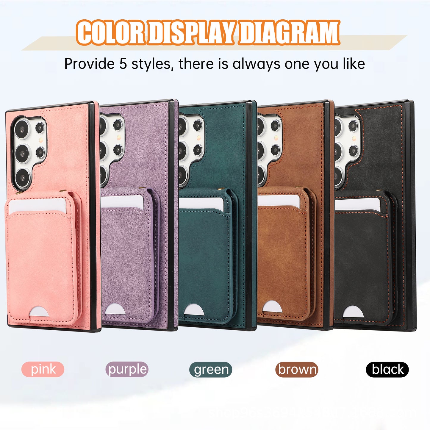 Fashion lanyard card holder crossbody holder leather case mobile phone case