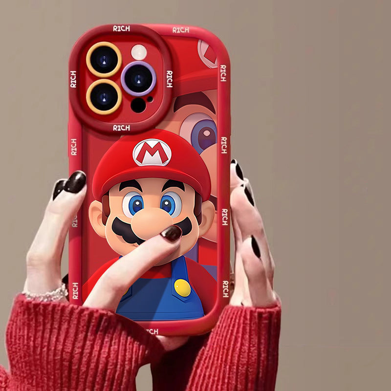 Frosted silicone cartoon Mario soft shell round lens