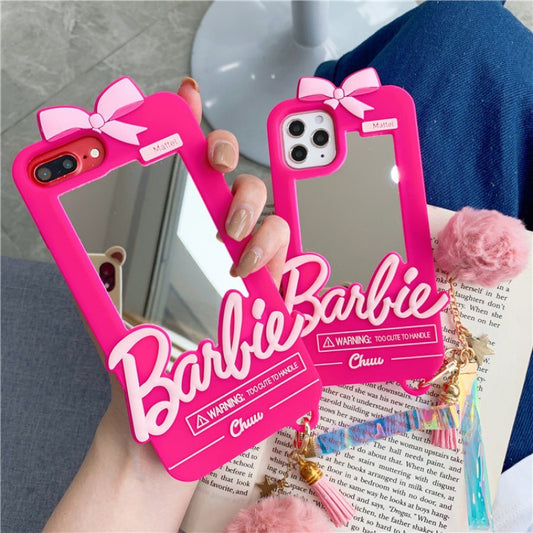 Barbie Rose Red Mirror Silicone Phone Case