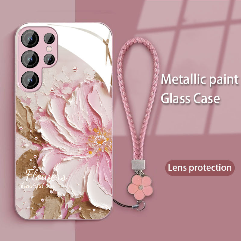 Samsung Oil Painting Peony Bracelet Phone Case