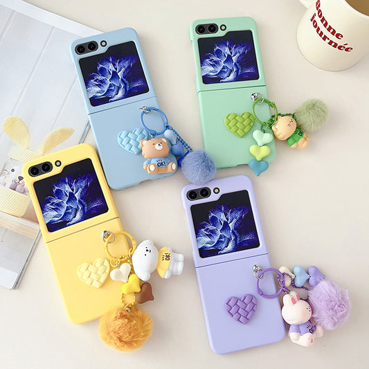 Silicone diamond heart cartoon pendant mobile phone case