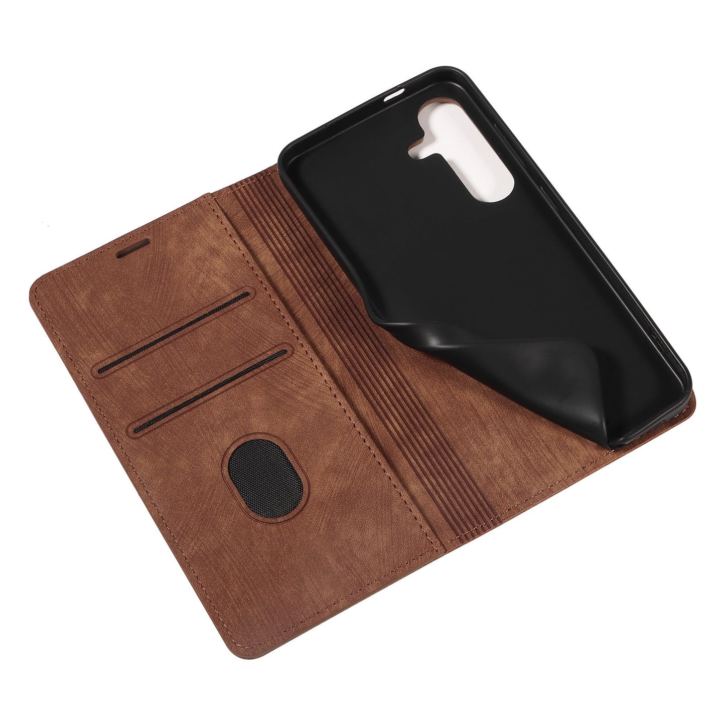 Premium na magnetic lambskin cover retro card flip phone case