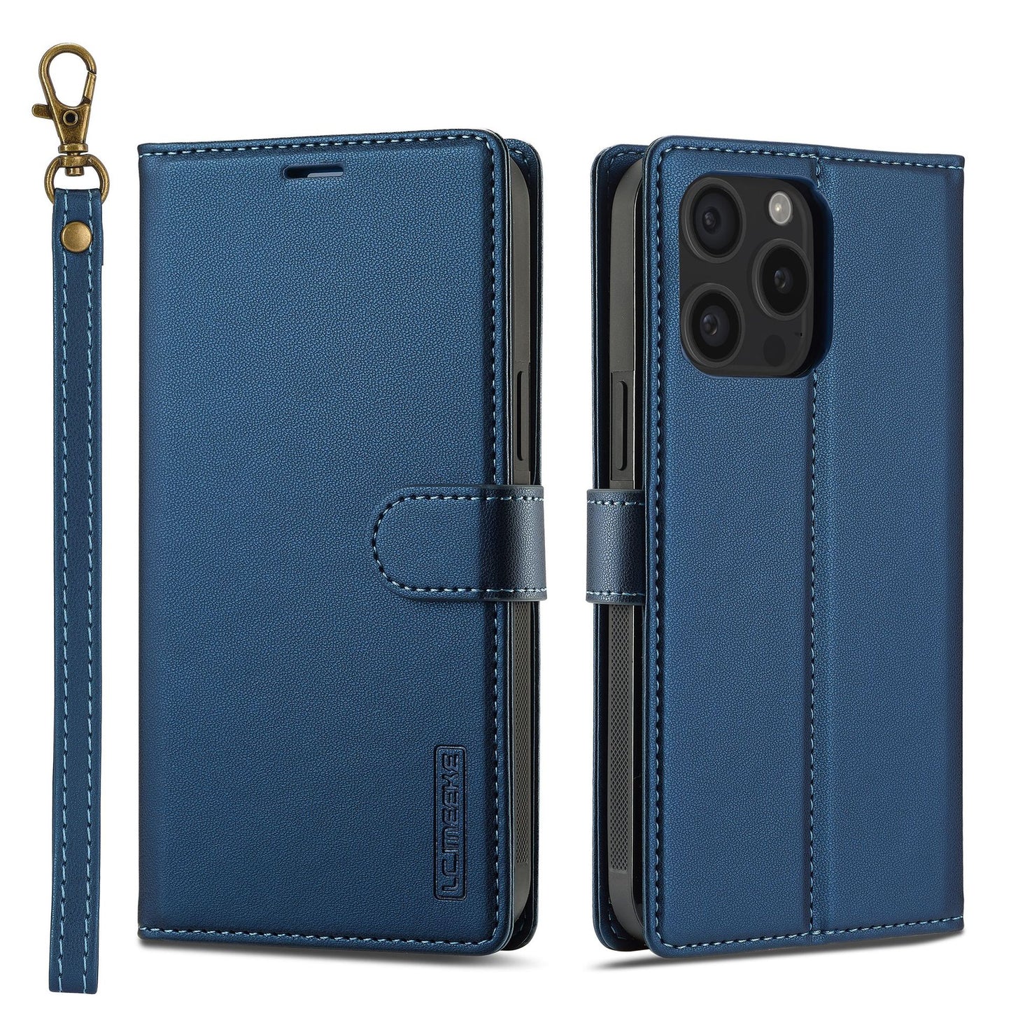 iPhone 2 in 1 magnetic flip cover card slot lanyard split mobile phone case