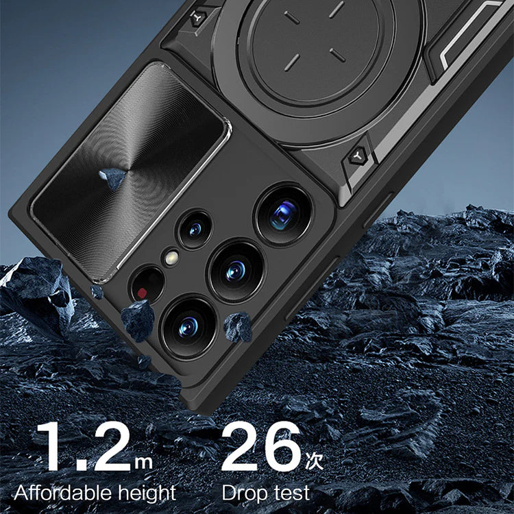 Car Magnetic Bracket Armored Lens Anti-fall Phone Case For Samsung