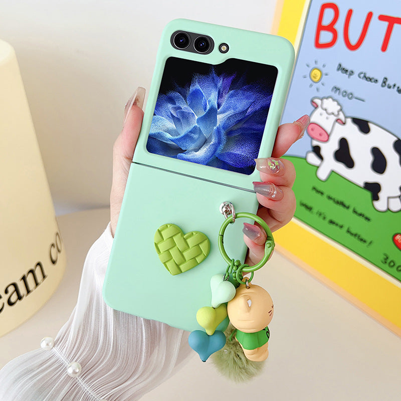 Silicone diamond heart cartoon pendant mobile phone case