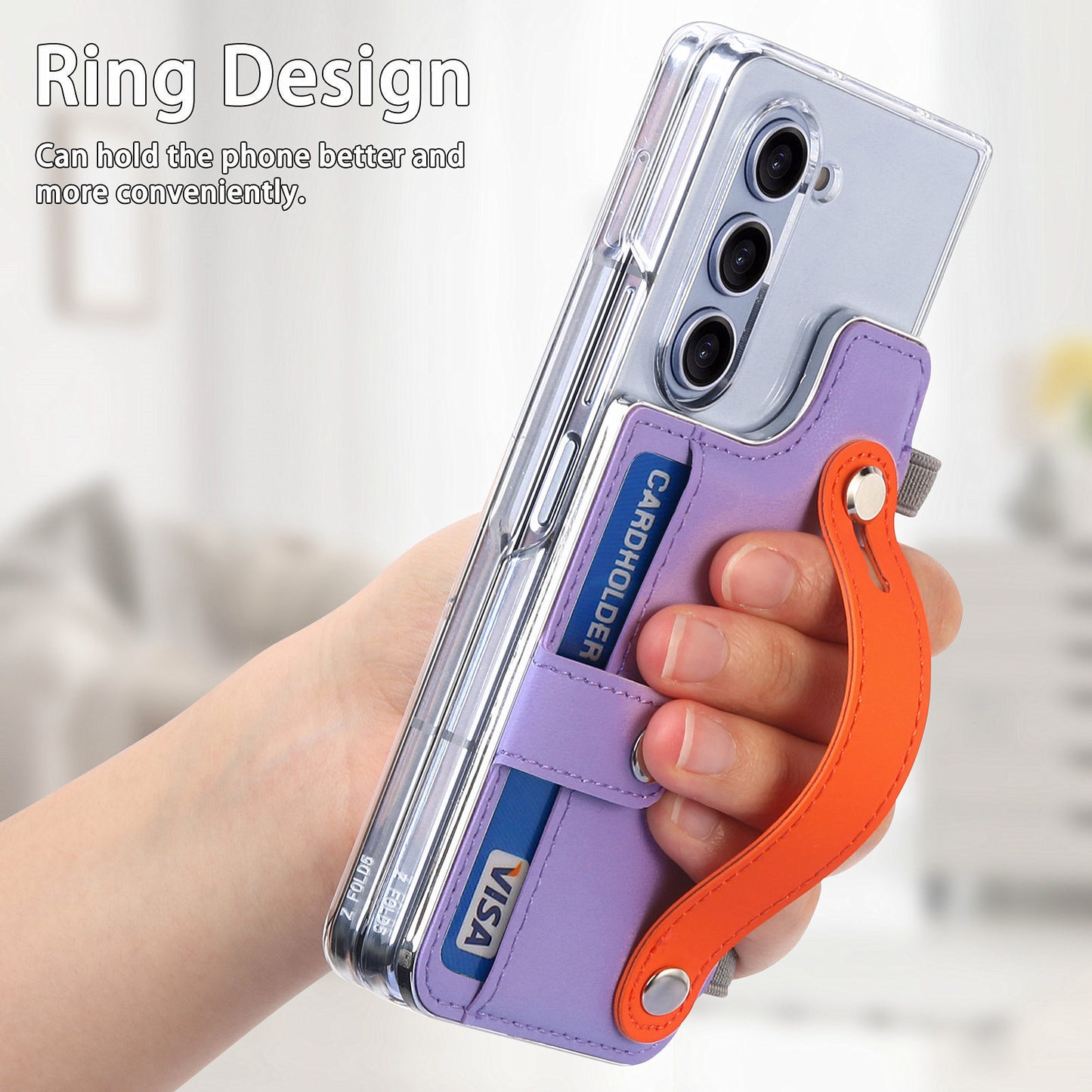 Wristband bracket card insertion anti-fall mobile phone case suitable for Samsung Z Fold6/5