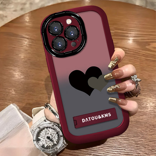 2025 New Gradient Double Heart Phone Case for iPhone
