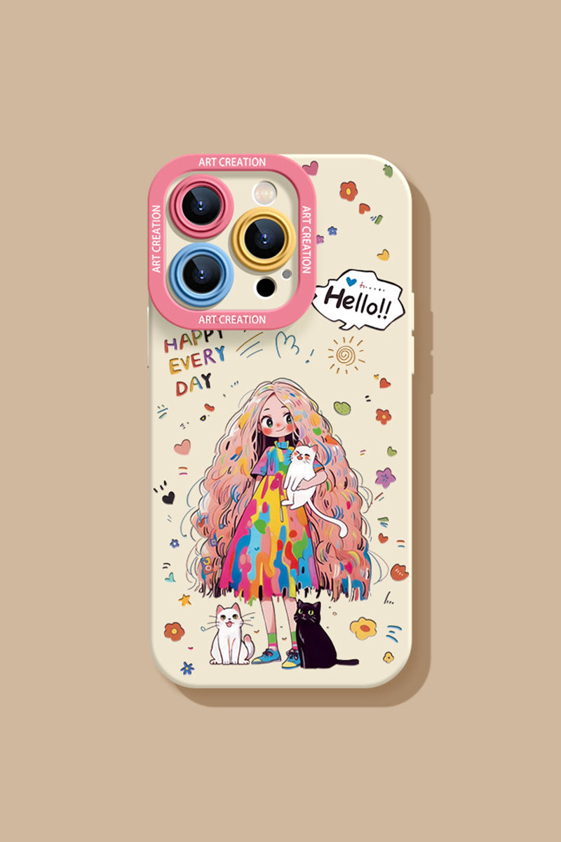 New style little girl silicone high-grade mobile phone case