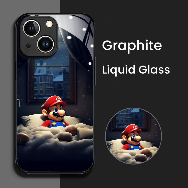 New cartoon Mario glass phone case