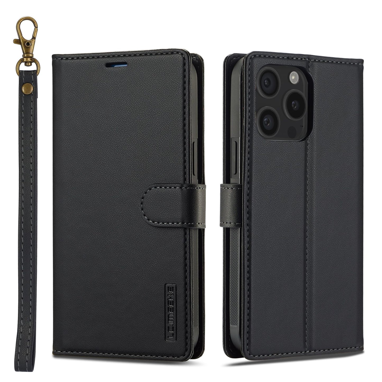 iPhone 2 in 1 magnetic flip cover card slot lanyard split mobile phone case