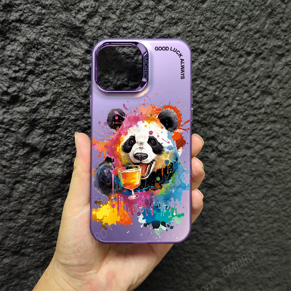 New cartoon graffiti frosted large hole mobile phone case