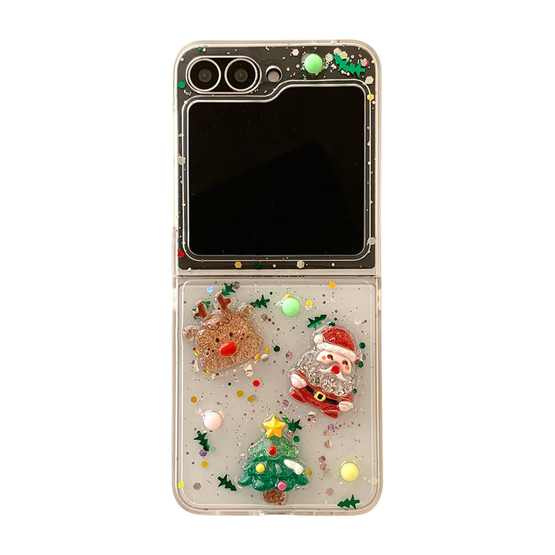 Christmas snowman mobile phone case Samsung folding protective cover suitable for z flip 6/flip5/z flip 4