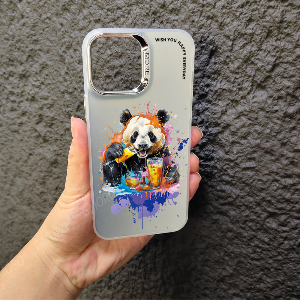 New cartoon graffiti frosted large hole mobile phone case