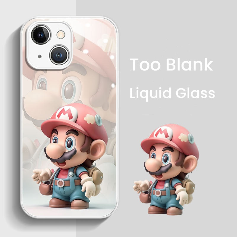 New cartoon Mario glass phone case