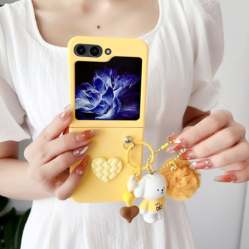 Silicone diamond heart cartoon pendant mobile phone case