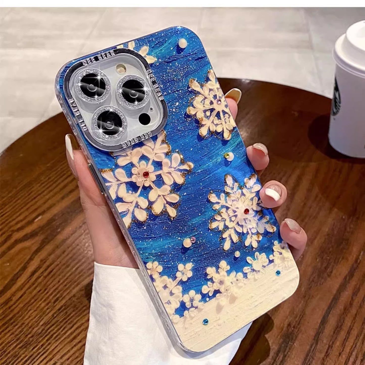 High-end luxury rhinestone rainbow happy comes with high-definition lens film protection mobile phone case