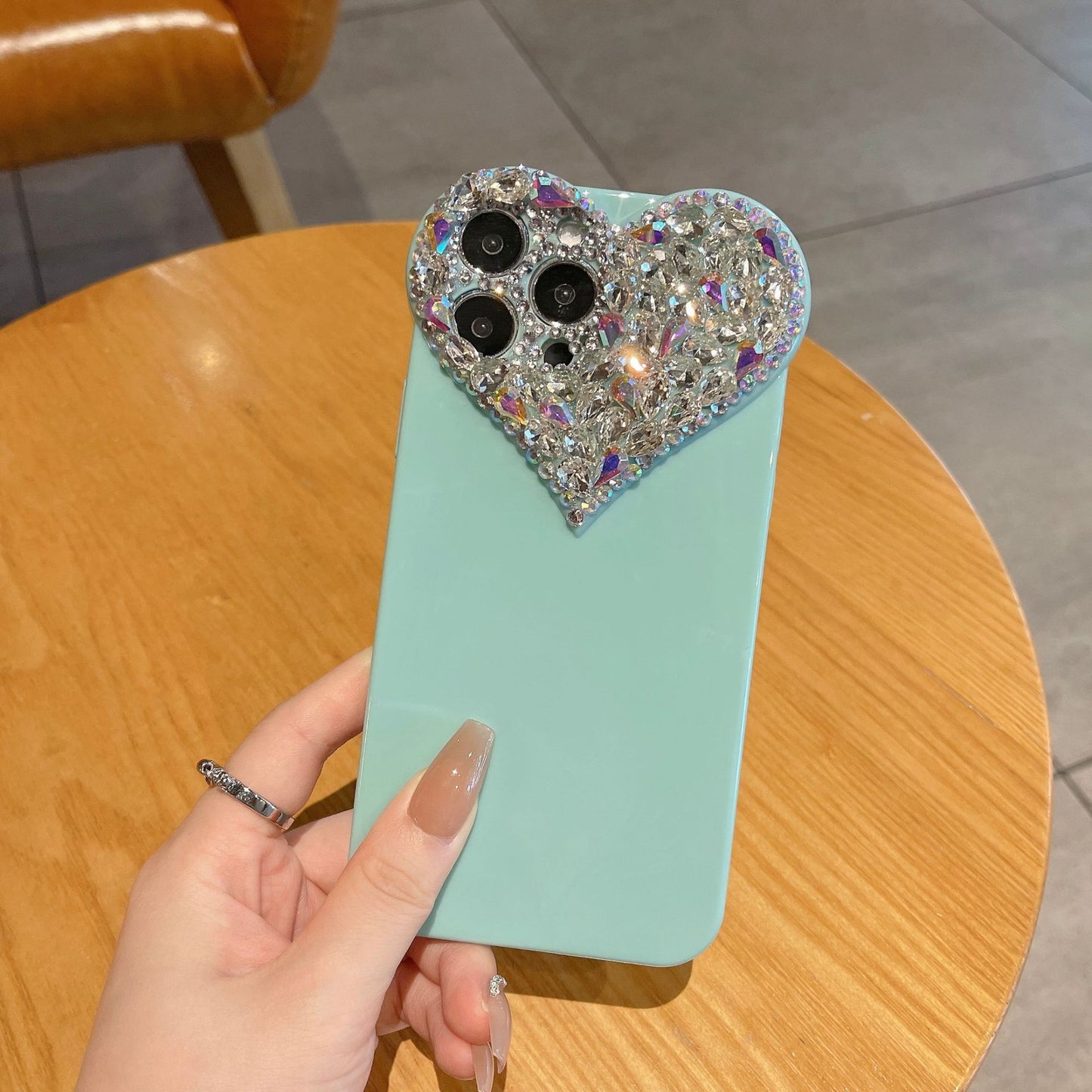 Heart Gem Silicone Diamond Phone Case