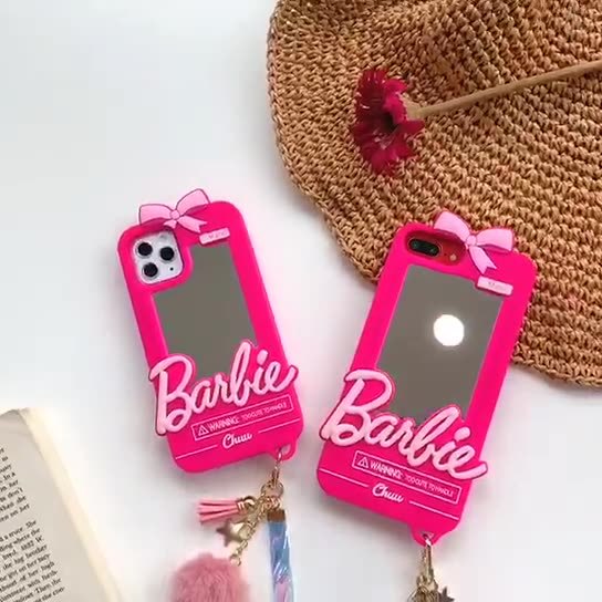 Barbie Rose Red Mirror Silicone Phone Case