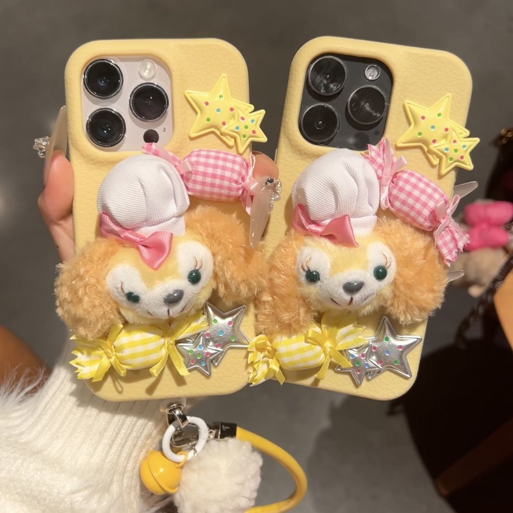 New winter plush cute biscuit soft mobile phone case