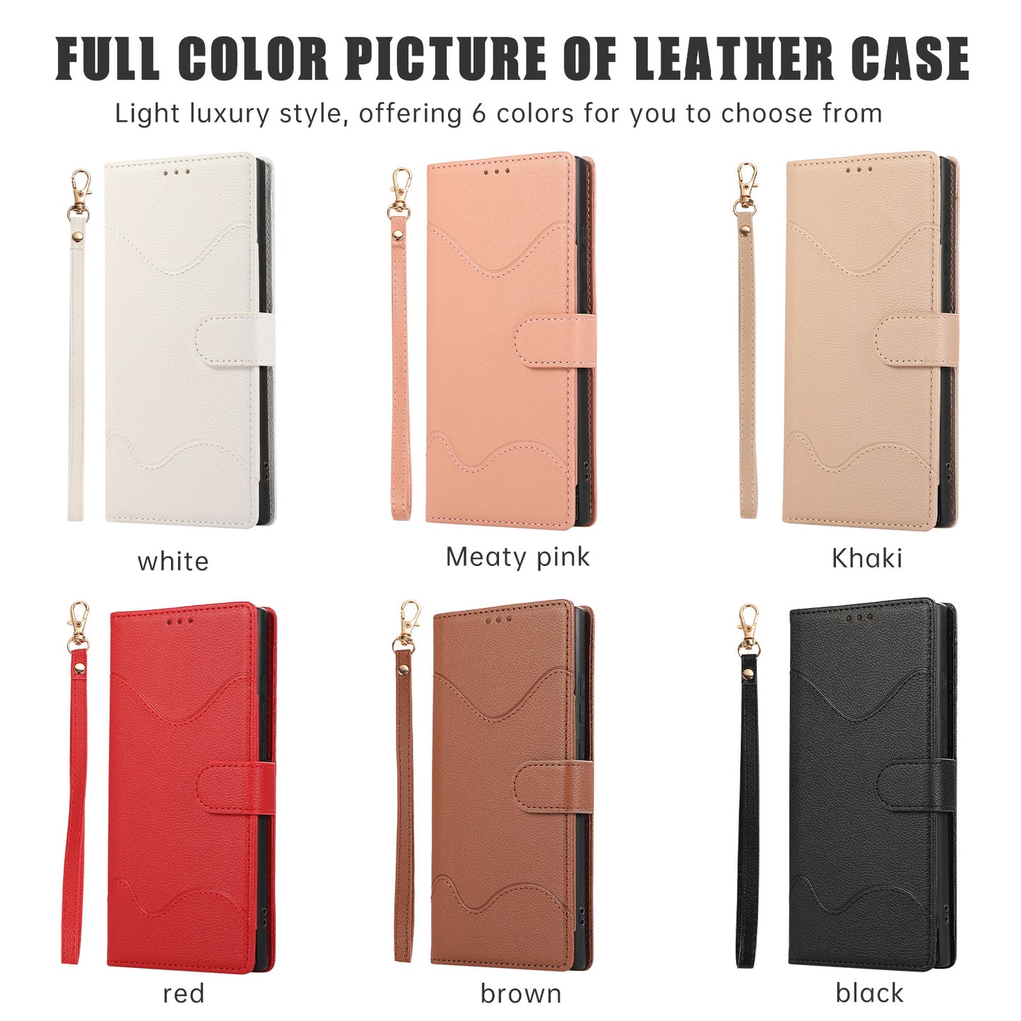 Leather Case Multi-Card Slot Crossbody Lanyard Flip Phone Case