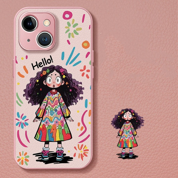 Creative Graffiti Cute Girly Glass iPhone Case