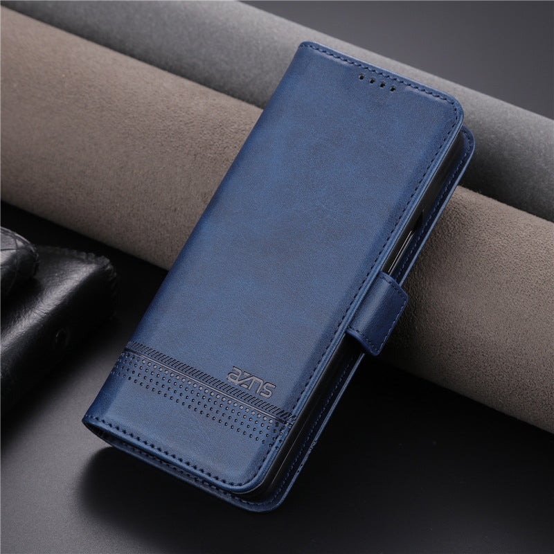 Angkop para sa Samsung z fold 3/4/5 premium genuine leather case retro business mobile phone case