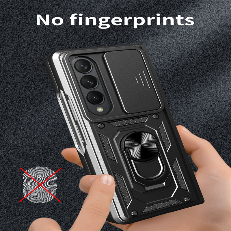 Mecha folding screen sliding window anti-fall protective mobile phone case suitable for Samsung Z Fold6/5/4