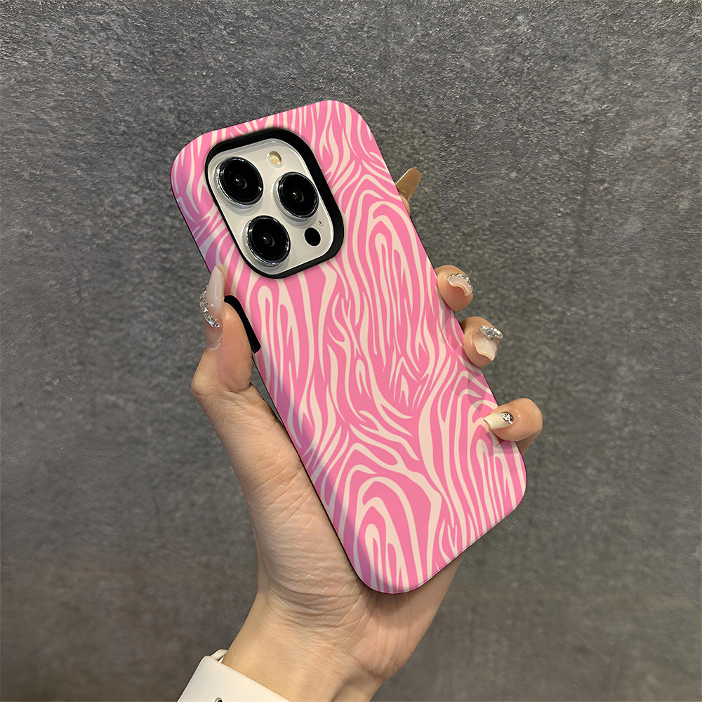 Trendy tiger pattern 2 in 1 film shell phone case