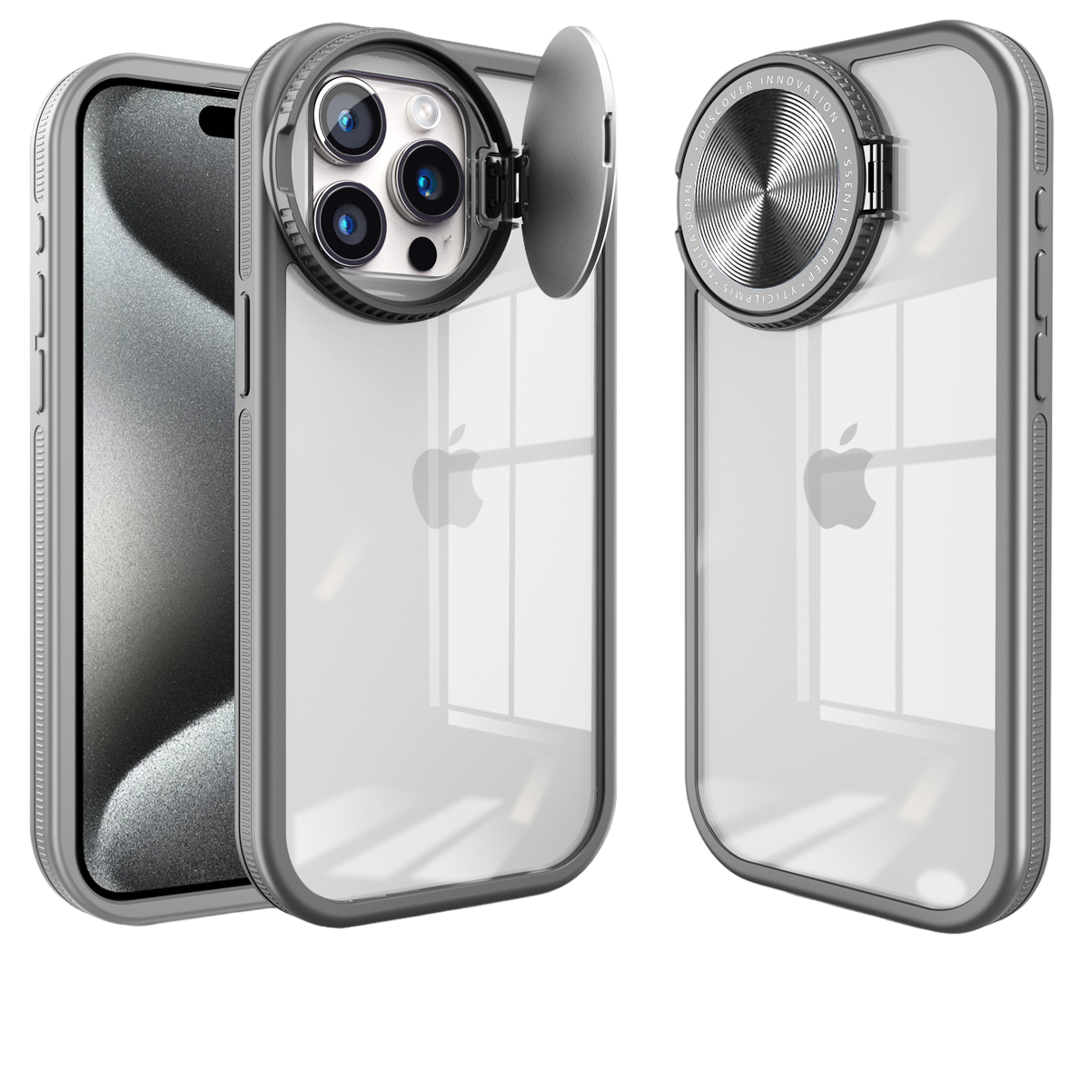 Full Coverage Lens Protection Folding Stand Case Cover for iPhone