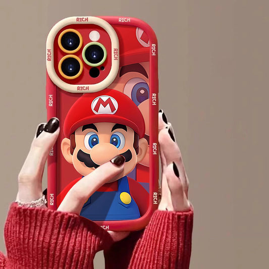 Frosted silicone cartoon Mario soft shell round lens