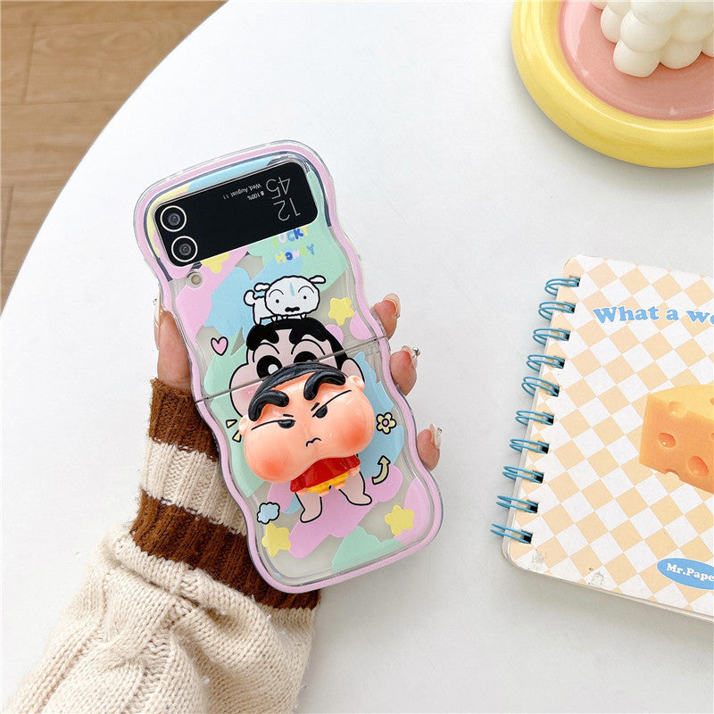 Cute cartoon Shin-chan stand phone case