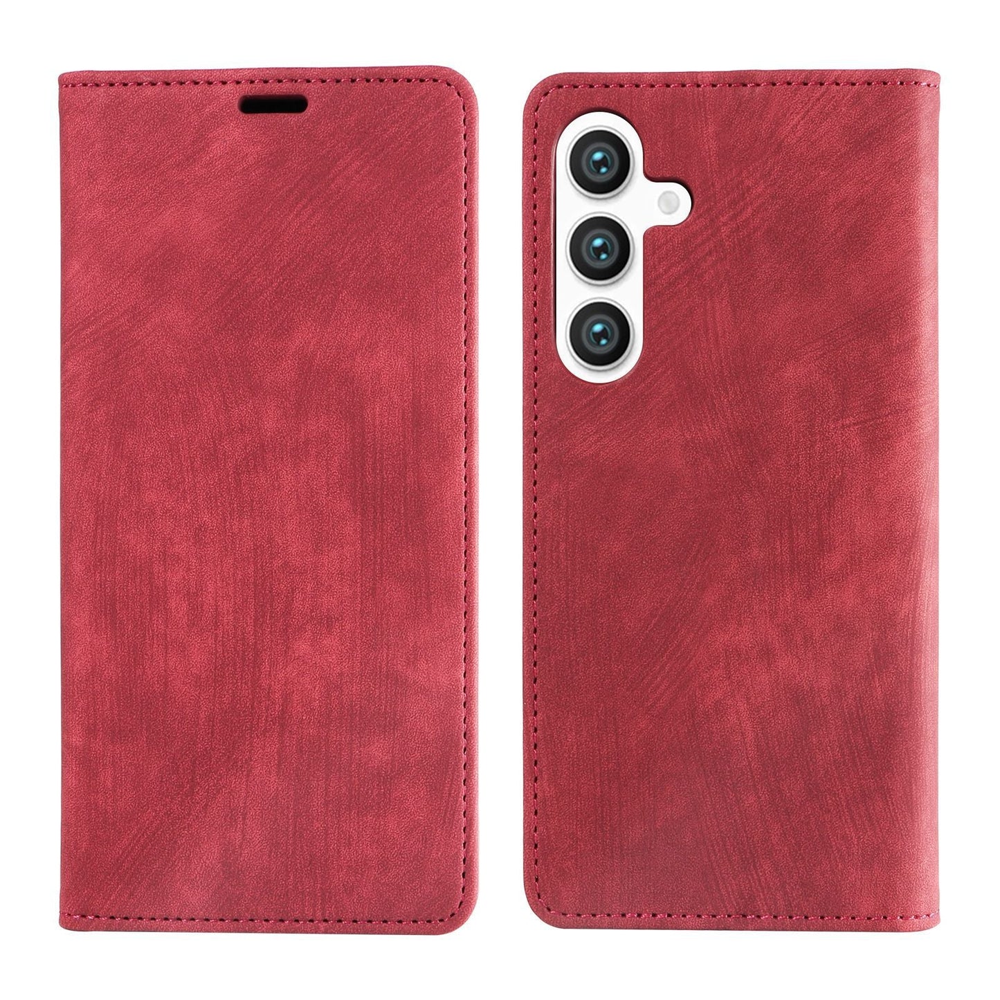 Premium na magnetic lambskin cover retro card flip phone case