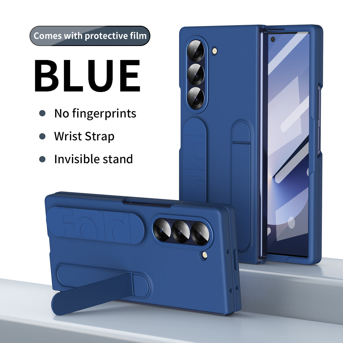 Shell And Film integrated Bracket Wrist Strap Phone Case For Samsung Z fold Series