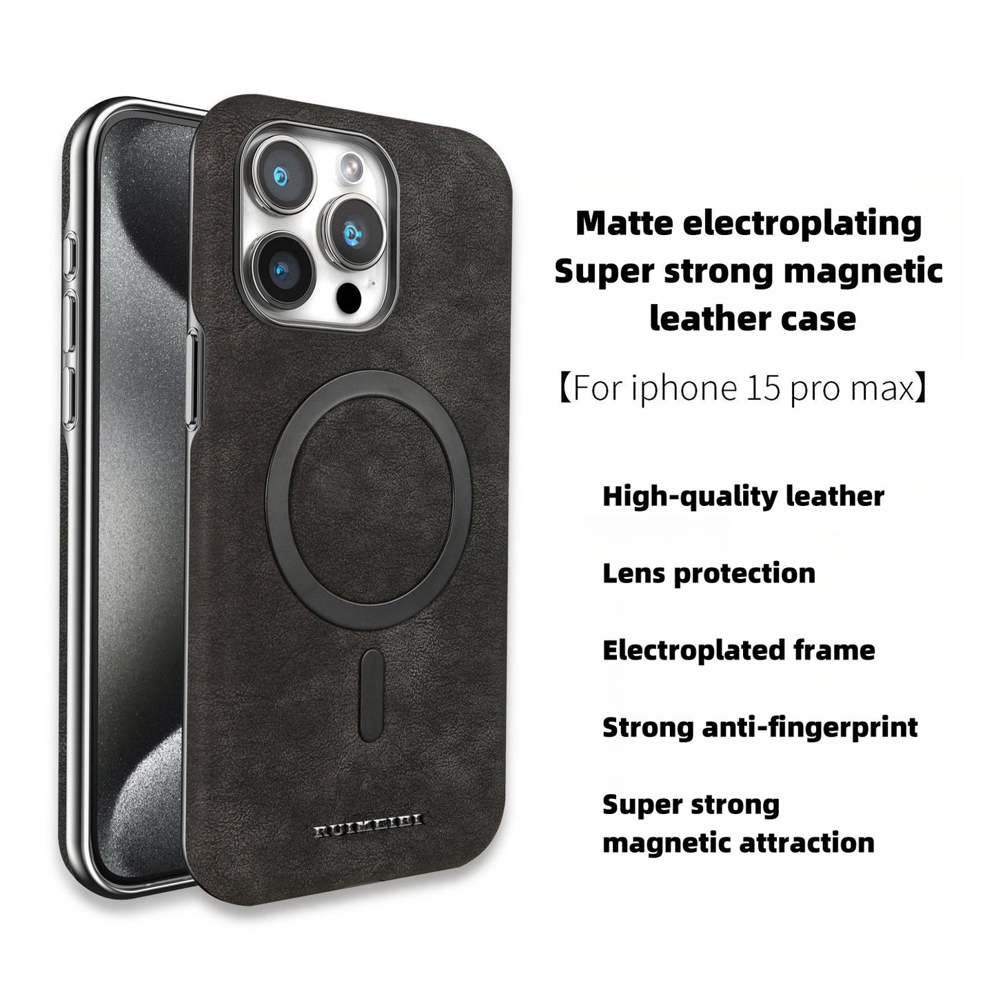 IPhone high-end business super strong magnetic leather mobile phone case