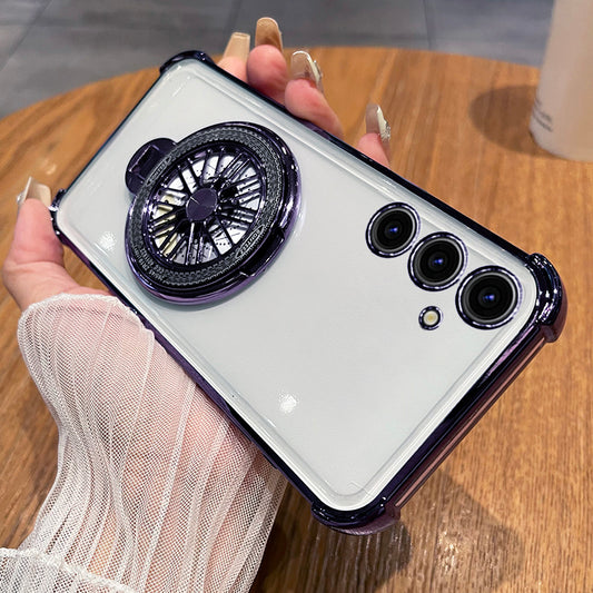 Decompression Stand Transparent Anti-fall Phone Case For Samsung