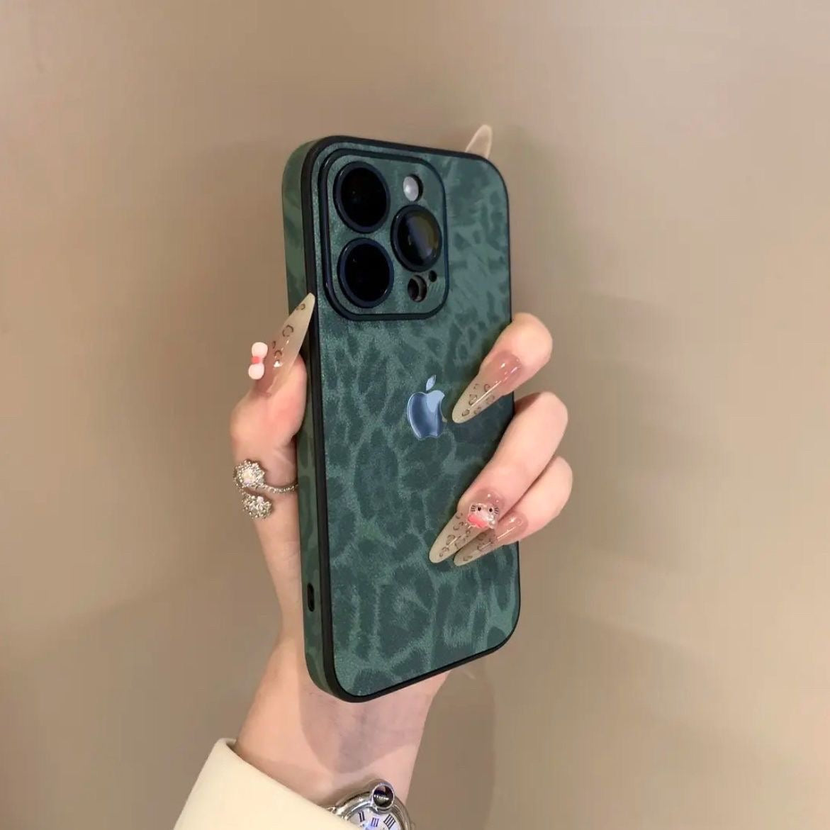 Leopard Skin Phone Case With Lens Film