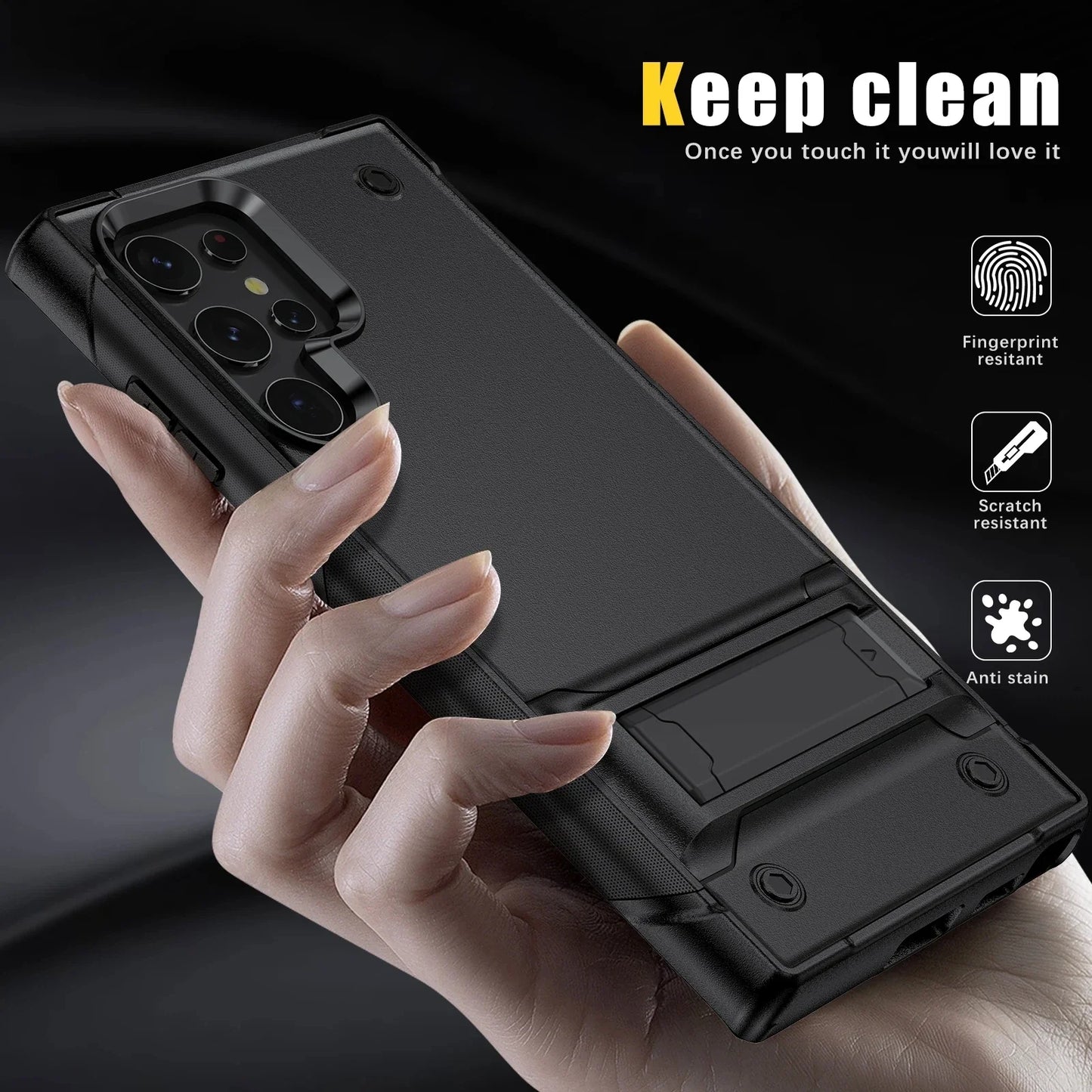 Heavy Duty Armor Shockproof Kickstand Case For Samsung