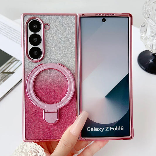Luxury Gradient Glitter Case for Galaxy Z Fold Series – Magnetic Stand