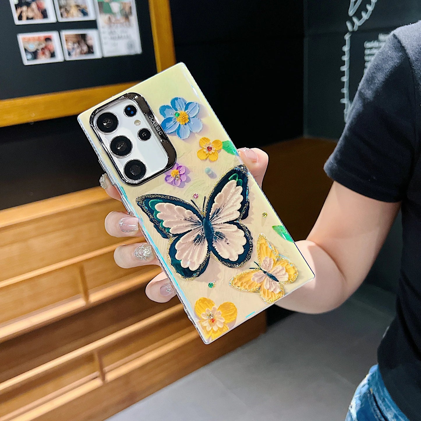 Oil Painting Butterfly Case For Samsung Galaxy S24 & S23 Ultra