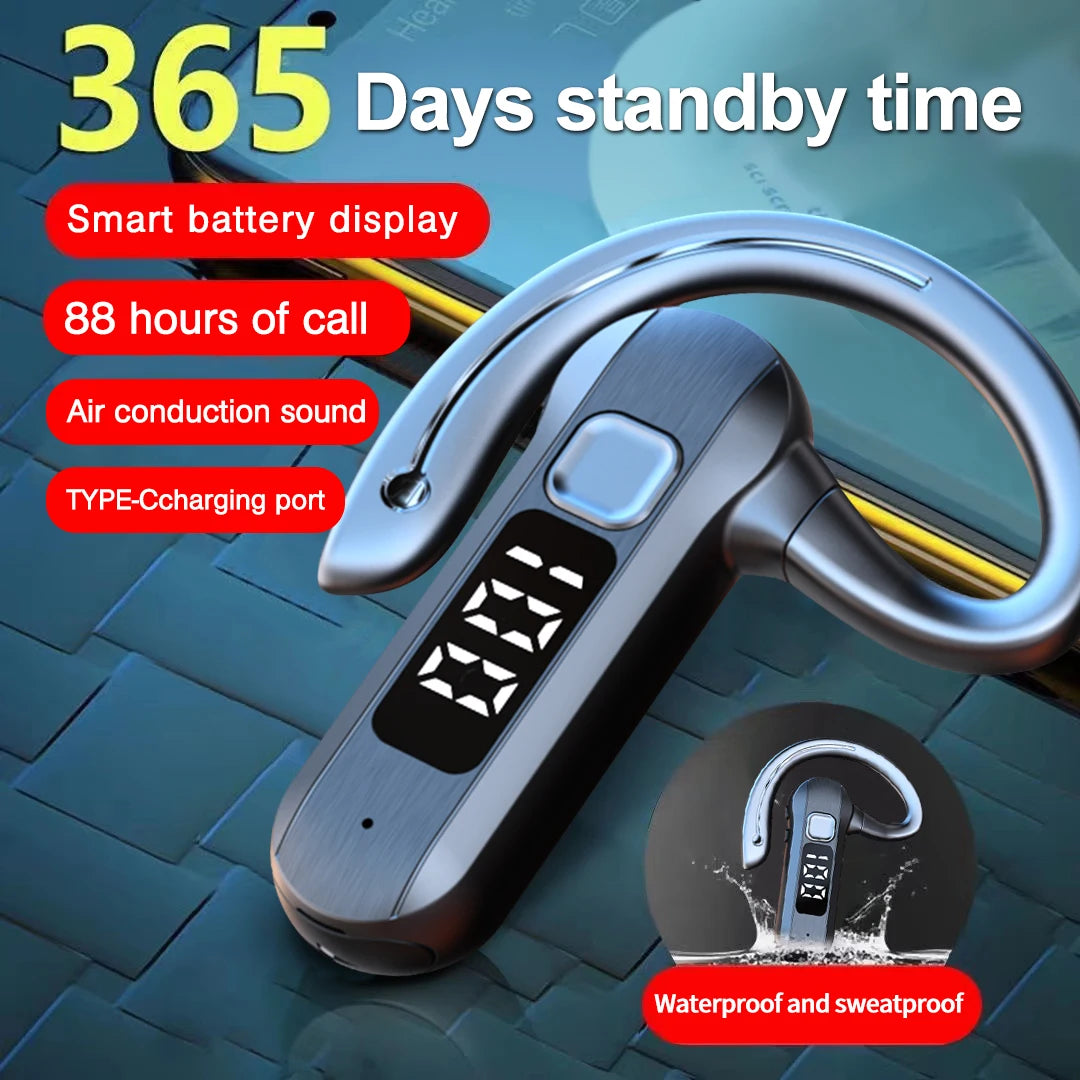 New Sports Bluetooth Bone Conduction Noise Cancelling Headphones with Microphone