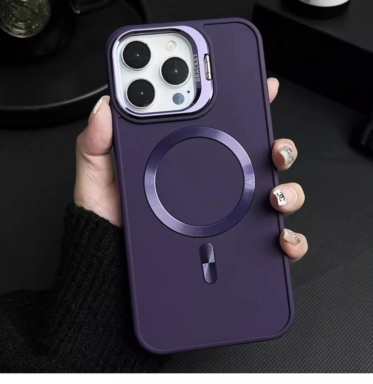 METAL CAMERA HOLDER MAGNETIC PHONE CASE FOR IPHONE（Free lens protective film）（iPhone protective case）（Enjoy 5% off new products）