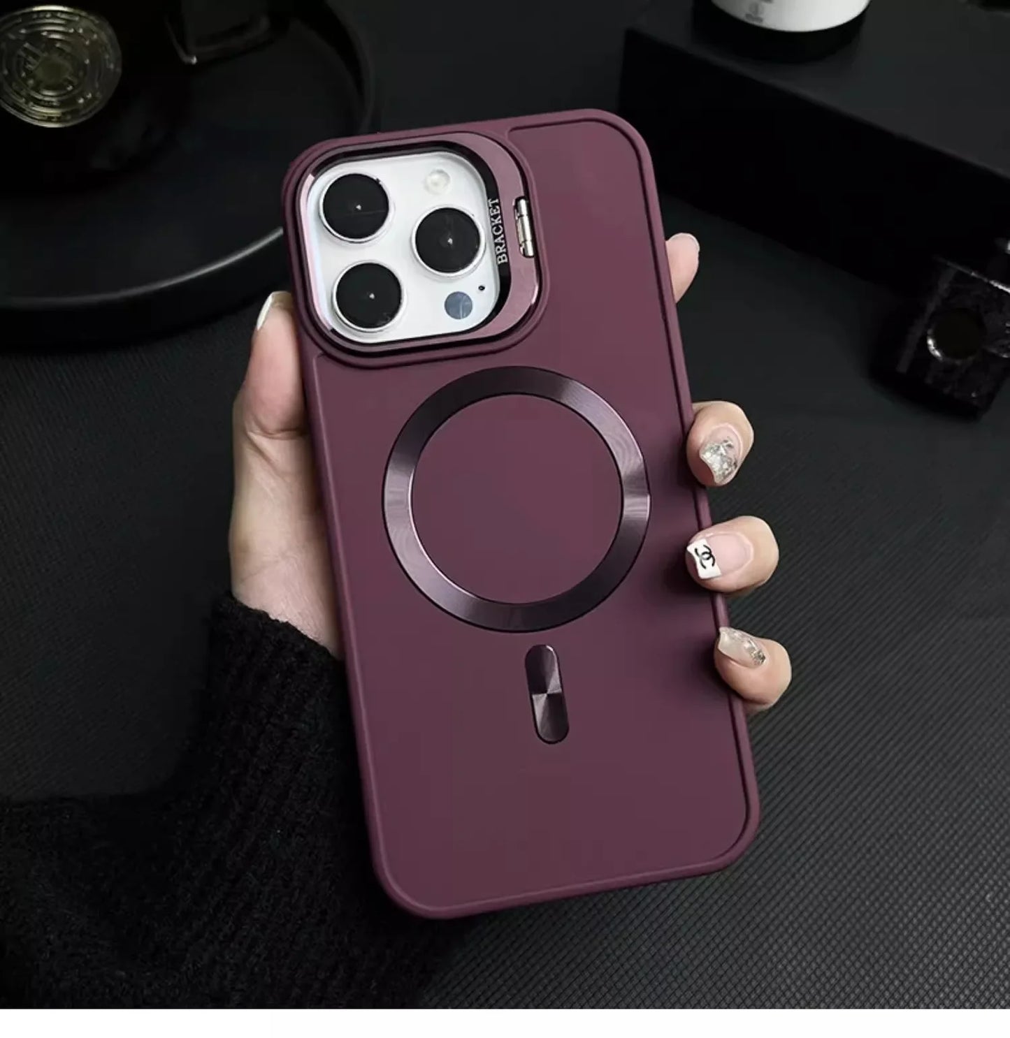 METAL CAMERA HOLDER MAGNETIC PHONE CASE FOR IPHONE（Free lens protective film）（iPhone protective case）（Enjoy 5% off new products）
