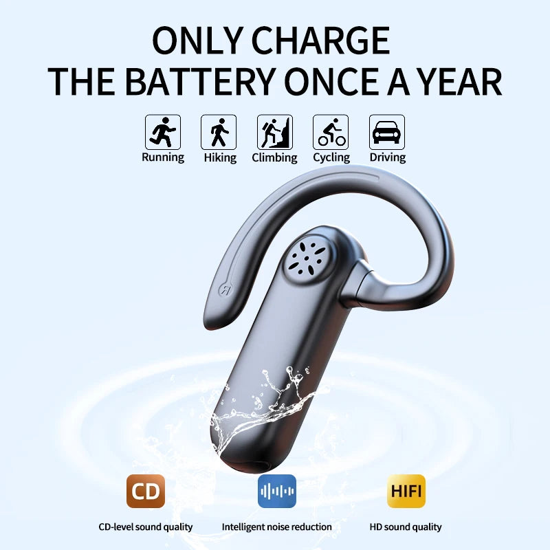 New Sports Bluetooth Bone Conduction Noise Cancelling Headphones with Microphone