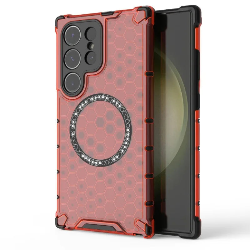 Honeycomb Style Magnetic Ring Phone Case For Samsung