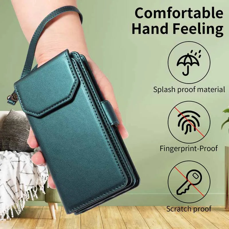 Leather Flip Wallet Multi-card Case For Samsung