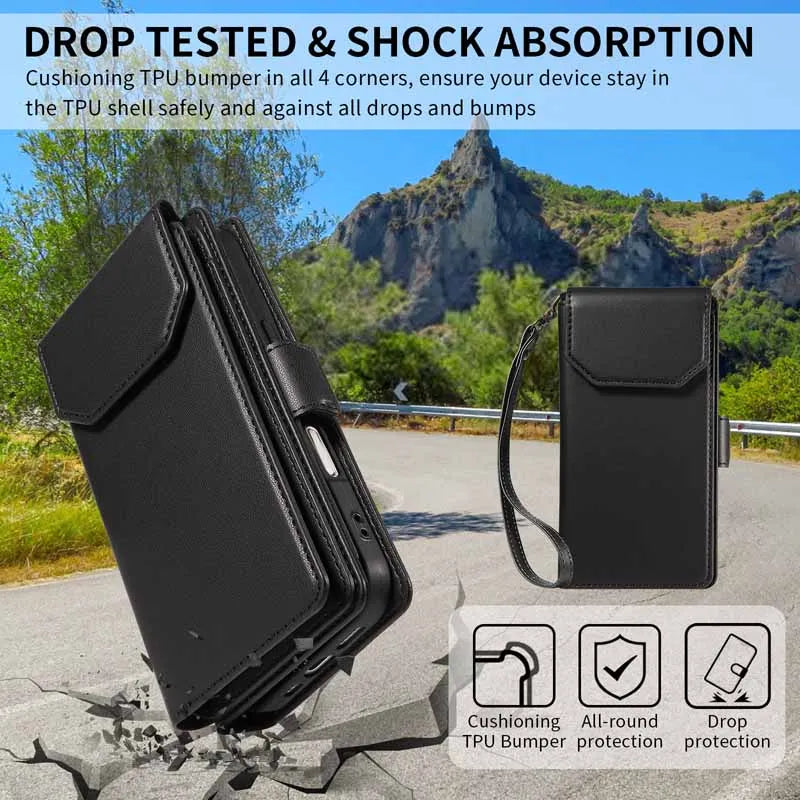 Leather Flip Wallet Multi-card Case For Samsung