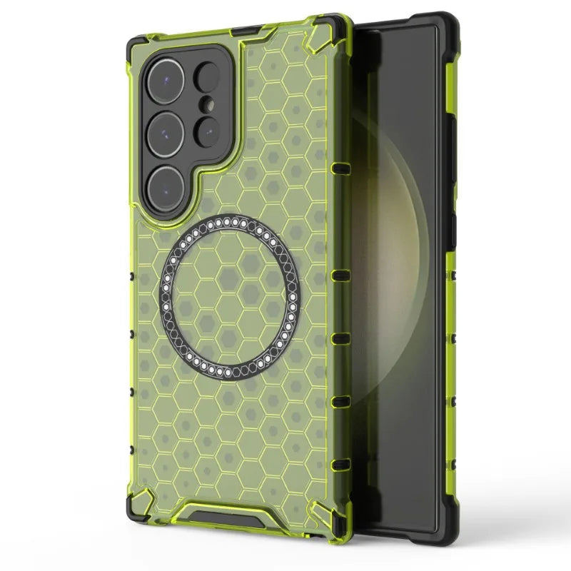 Honeycomb Style Magnetic Ring Phone Case For Samsung