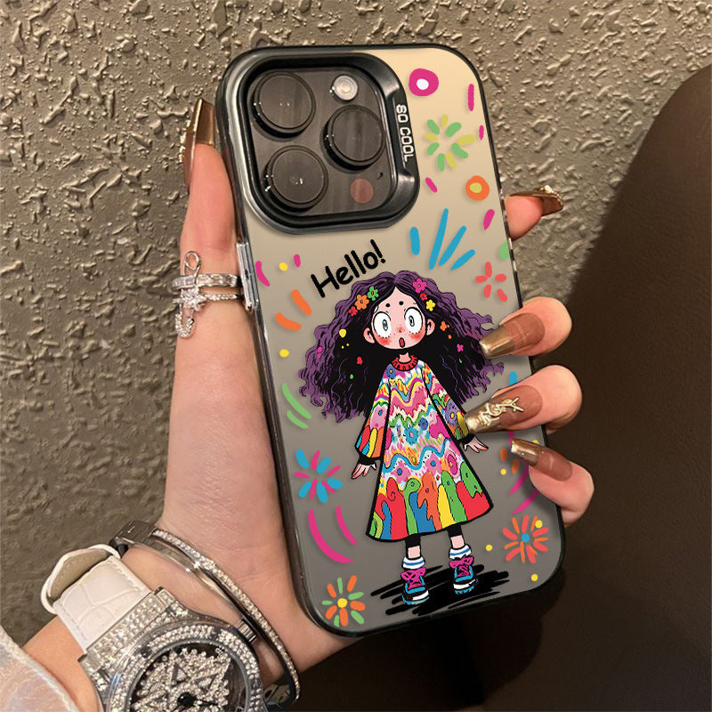 Creative Graffiti Cute Girly Silicone Gradient iPhone Case